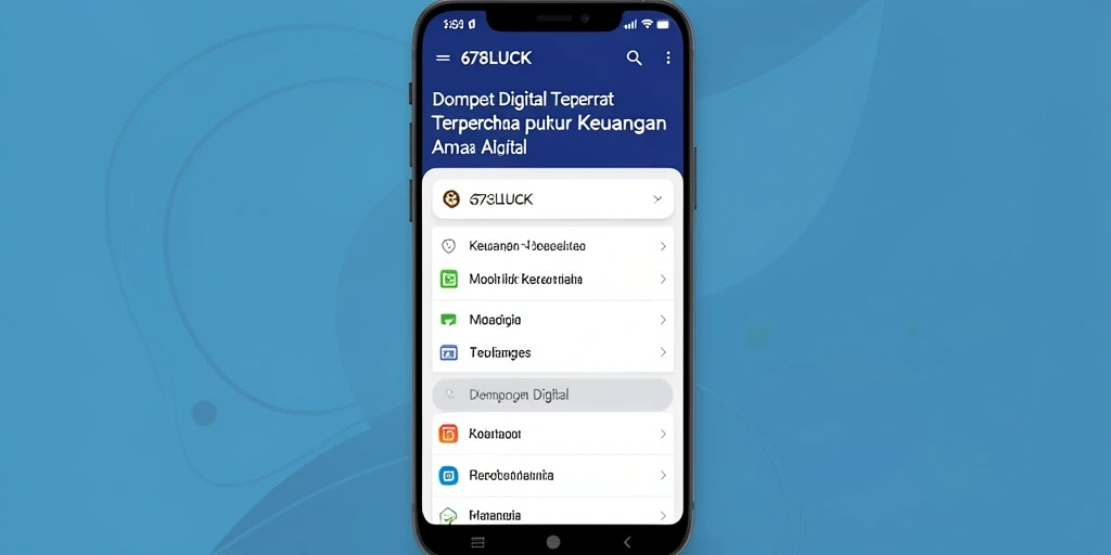 Antarmuka 678LUCK menampilkan fungsi Dompet Digital yang user-friendly.