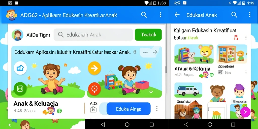 Antarmuka aplikasi ADG62 yang interaktif dan ramah anak.