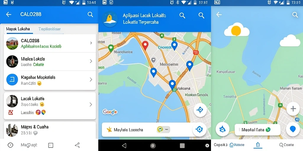 Tampilan antarmuka aplikasi CALO288 untuk Lacak Lokasi.