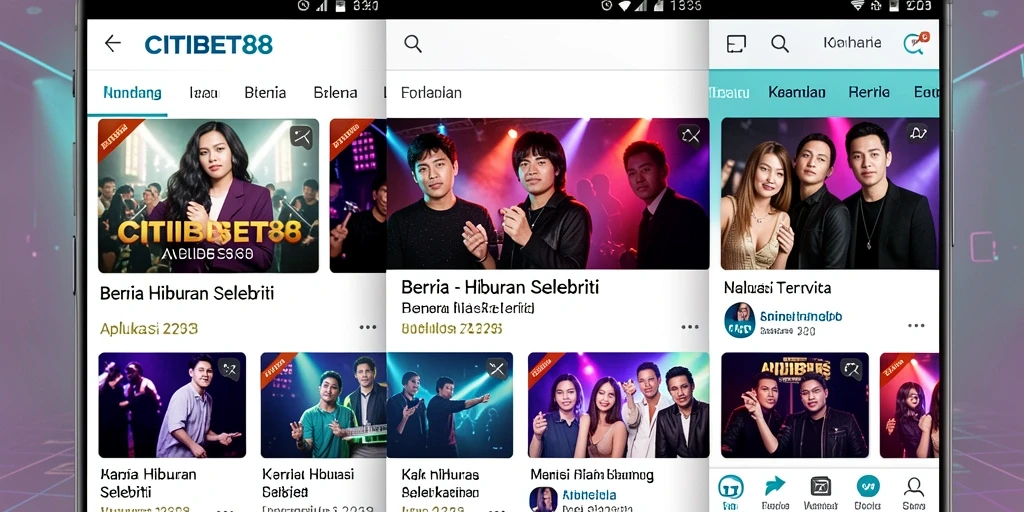 Screenshot CITIBET88 menampilkan berita terbaru tentang selebriti.