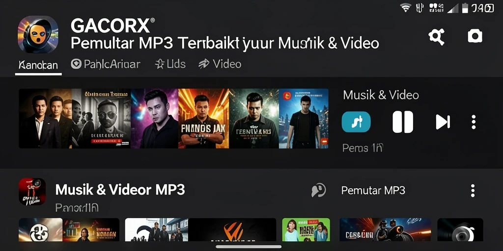 Antarmuka GACORX yang modern dan intuitif untuk Pemutar MP3.