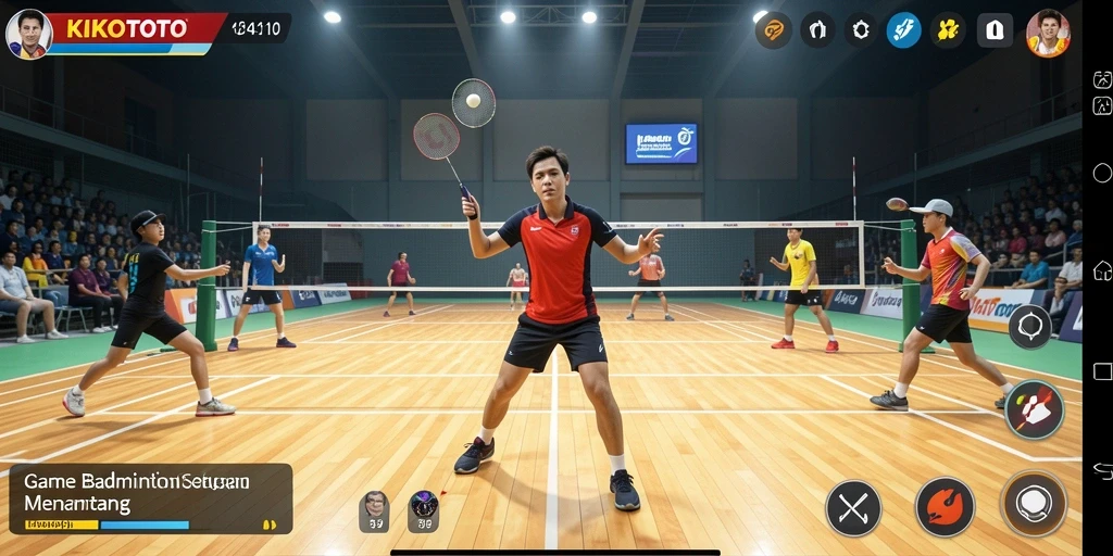 Tampilan antarmuka KIKOTOTO dengan fungsi Badminton yang menarik.