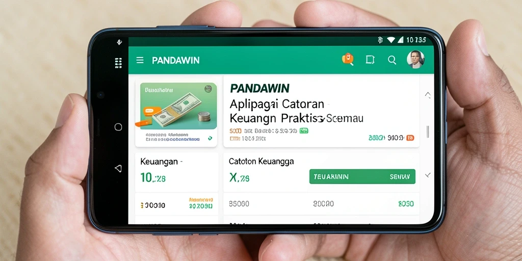 Tampilan aplikasi PANDAWIN yang sederhana dan fungsional untuk Catatan Keuangan.