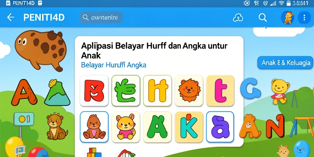 Tampilan antarmuka PENITI4D yang menarik bagi anak-anak.