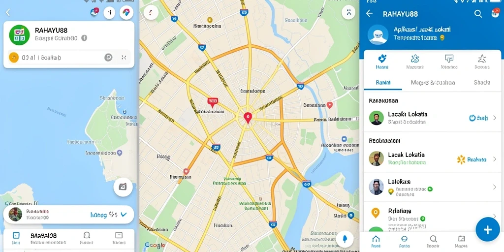 Tampilan antarmuka aplikasi RAHAYU88 untuk melacak lokasi dengan mudah.