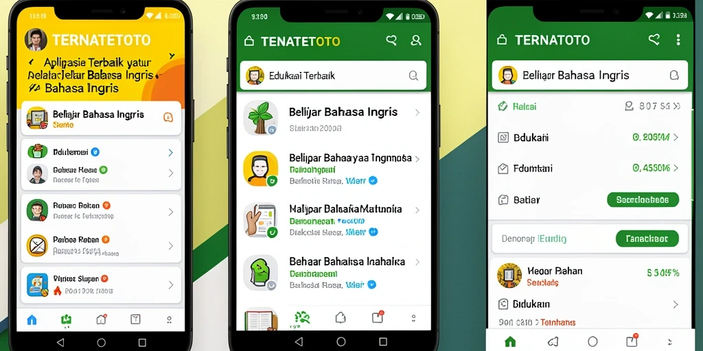 Tampilan antarmuka aplikasi TERNATETOTO untuk belajar Bahasa Inggris.