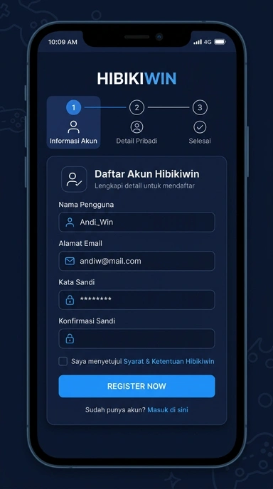 Panduan Registrasi Akun Baru hibikiwin untuk Pengguna Android